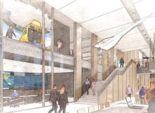 Conceptual rendering of the interior of the Daniel Guggenheim School of Aerospace Engineering Building. Subject to modification.